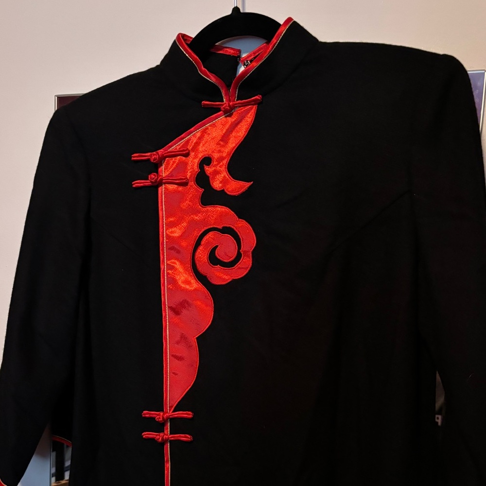 Black and red ornate vintage dress